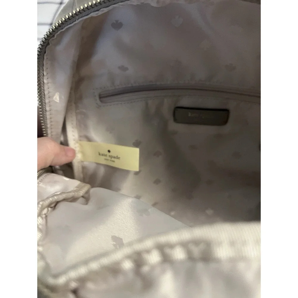 Kate Spade New York Dawn Medium Backpack Soft Taupe Gray w/ Front Pocket